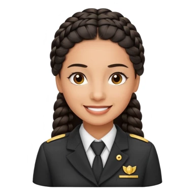 black braided haired hotel receptionist sticker