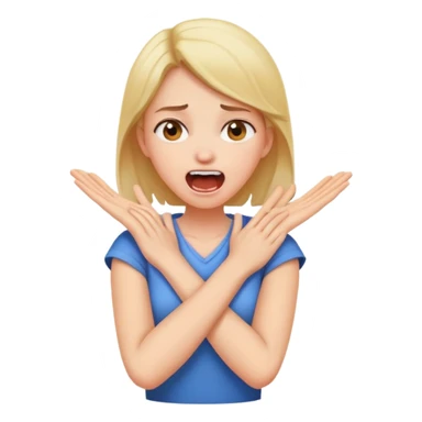 Arms crossed holding neck screaming girl sticker