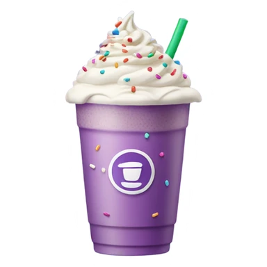 A purple ice latte with cream and sprinkles  sticker