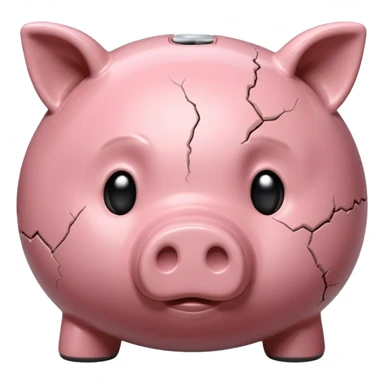 emoji of sad piggy bank, right view sticker