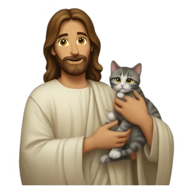 Jesus christ holding cat sticker