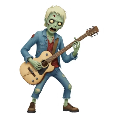 zombie guitarist sticker