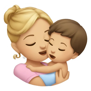 baby kissing mommy sticker