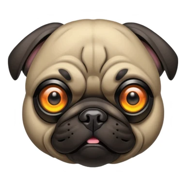 Make me cyberpunk pug sticker