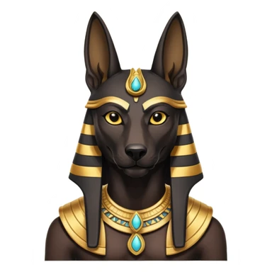 Ancient style casually adorned anubis canine formally posed  sticker