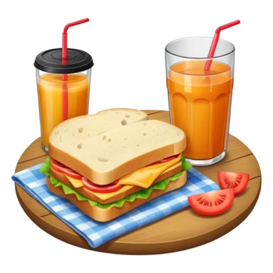 picnic with sandwiche and juice sticker