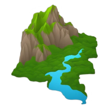 Colombia outline country with 3D effect of mountains and rivers, top view sticker