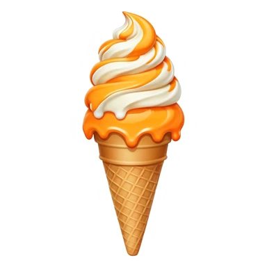 Ice cream cone swirl orange creamsicle sticker