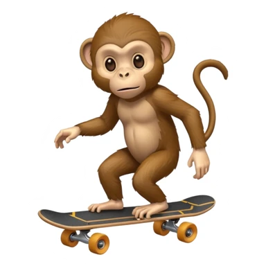 monkey looking scared on a skateboard sticker