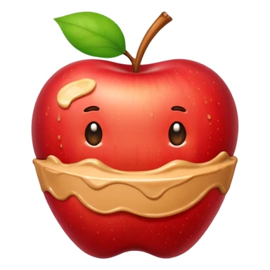 apple with peanutbutter sticker