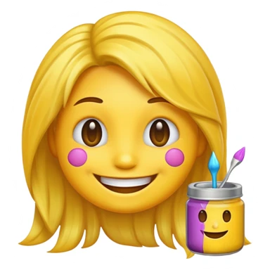A circle happy emoji with hair dye foils sticker