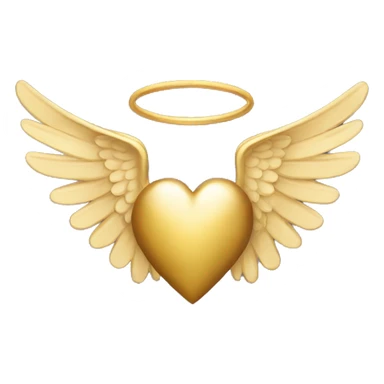 gold heart with angel wings sticker