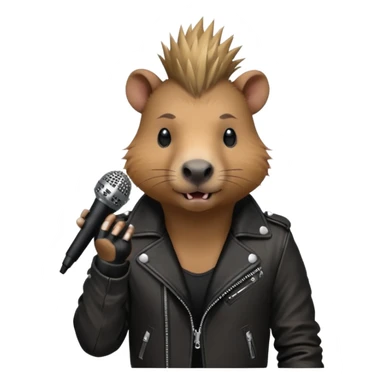 Punk vocalist capybara sticker