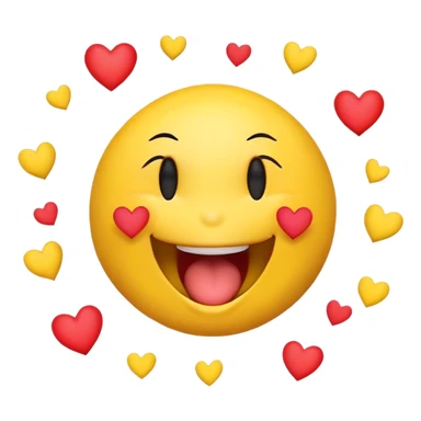 A smiley face with hearts around the head yelling I love you! sticker