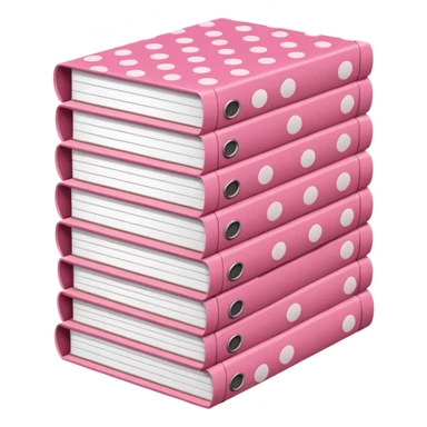 pink and brown polka dot files pile sticker