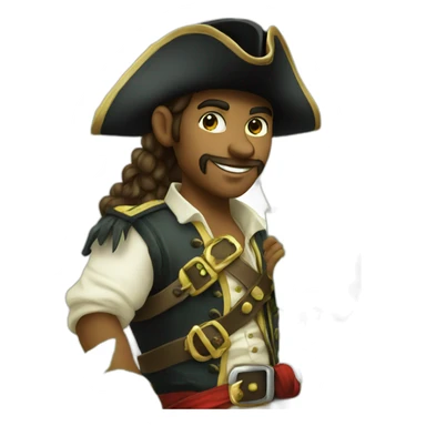 young pirate drinking mojito sticker