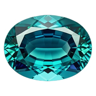 Oval cut indicolite tourmaline showing rich blue color with slight green undertones sticker