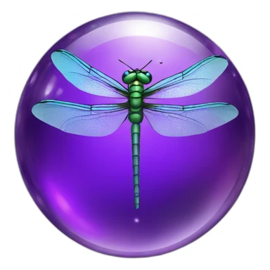 dragonfly inside a purple crystal orb sticker