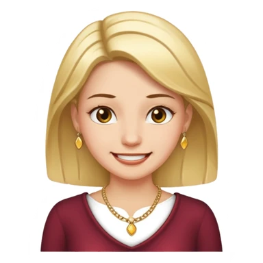 Female with Gold Necklace, fair skin, different expressions sticker