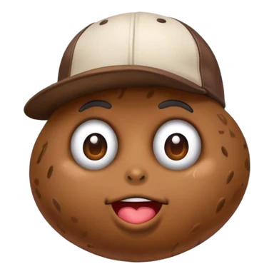 poop with a baseball hat on sticker