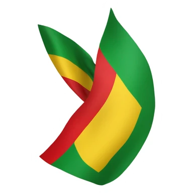 Create a flag yellow, red and green with kalinago symbol peace sticker