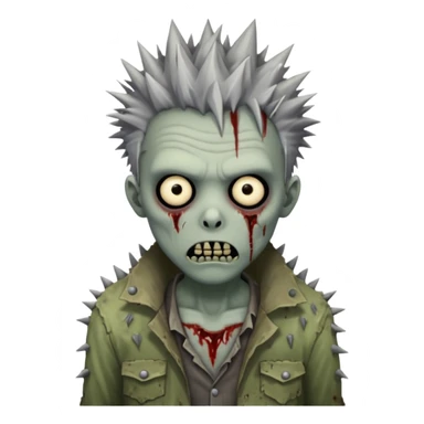 spiky haired zombie sticker