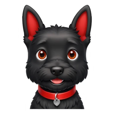 Black Scottie dog with red collar smiling  sticker