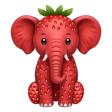 Un elefante con cuerpo de fresa sticker