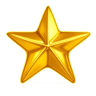 The same star shape and style, glowing yellow sticker