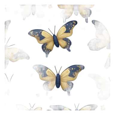 navy blue and gold butterfly sticker