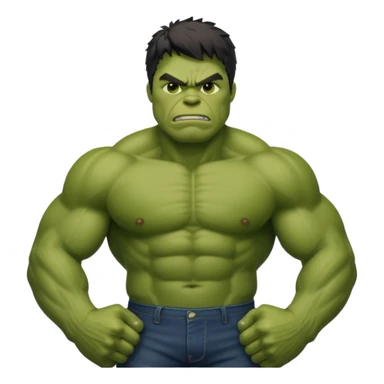 Hulk posing the strongest pose  sticker