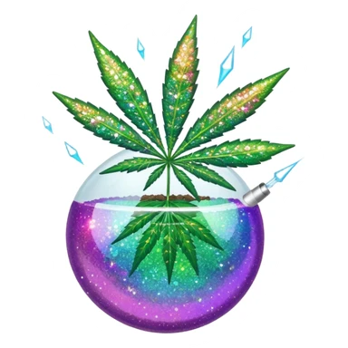 multicolor glitter bomb with weed sticker