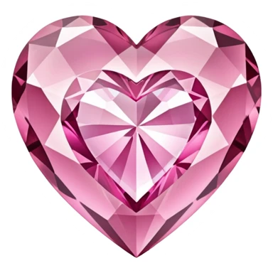 crystal clear diamond heart with one mini pink heart inside of it  sticker