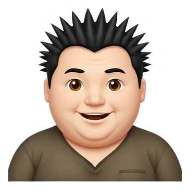 fat spiky haired happy man sticker