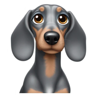 dapple grey dachshund with blue eyes sticker