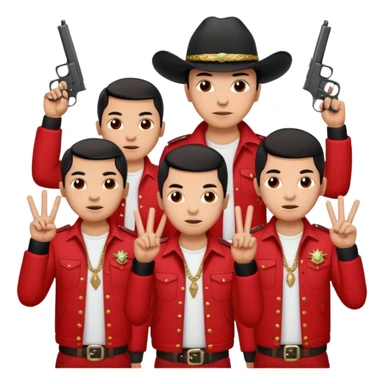 Norteño street gang with 14, hand gang signs and guns sticker