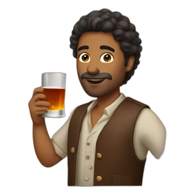Brown man drinking a whisky  sticker