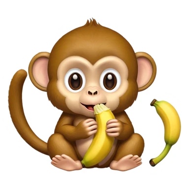 Monkey eating a banana  sticker