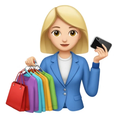 woman buying clothes sticker