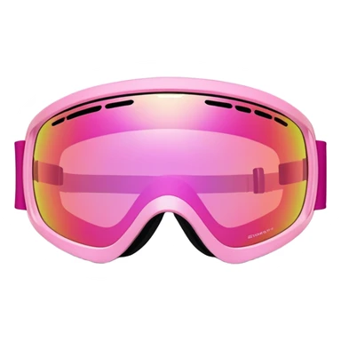 sporty pink ski goggles, frameless design with pink mirrored lenses, snow eyewear sticker