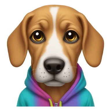 dog wearing a hoody sticker