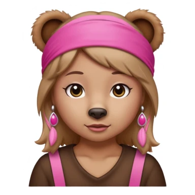 athlee bear with headband sticker