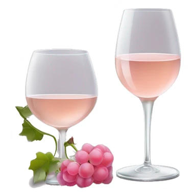 Deux verres de vins blanc, avec un petit noeux rosé claire sur les pieds, qui se touchent sticker