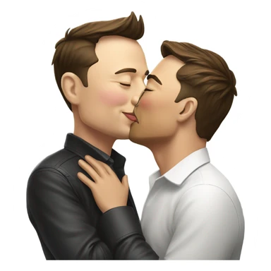 Elon Musk kissing Elon musk sticker