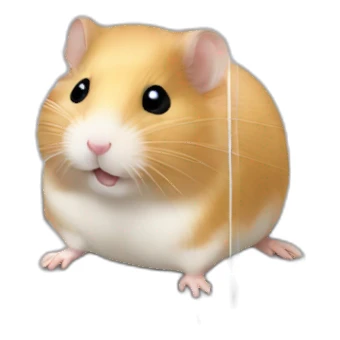 Small Hamster in large clear plastic cage with clear plastic tunnels sticker