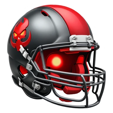 Evil football helmet glowing sticker