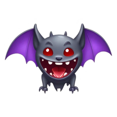 Mischievous vampire bat large fangs dripping blood sticker