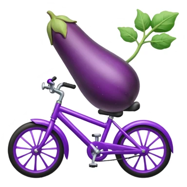 Eggplant riding a bike sticker