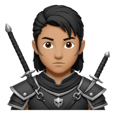 Humano guerrero dnd estilo blanco y negro dibujo sticker