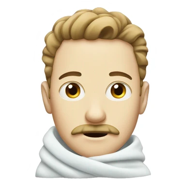 Pale guy moustache covered in blanket sticker